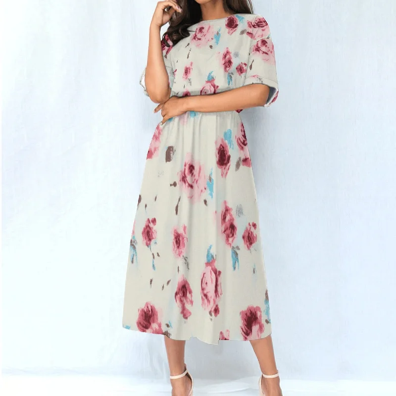 All-Over Print Women's Elastic Waist Dress