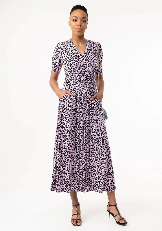 Jolie Moi Selene Animal Print Maxi Dress, Light Pink