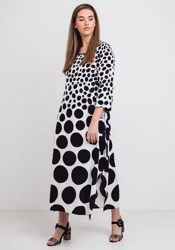 Naya Spot Print Maxi Dress, White & Black