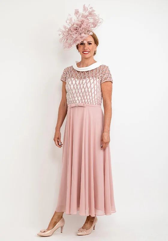 Veni Infantino Lattice Bodice Maxi Dress, Dusty Rose