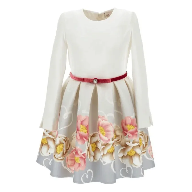 White Floral Print Dress