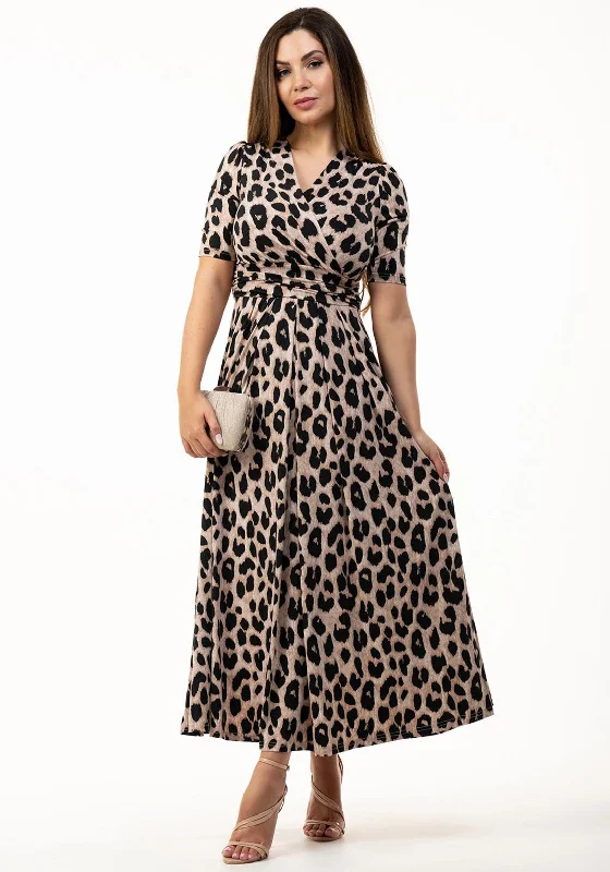 Jolie Moi Beatrice Leopard Print Jersey Maxi Dress, Multi