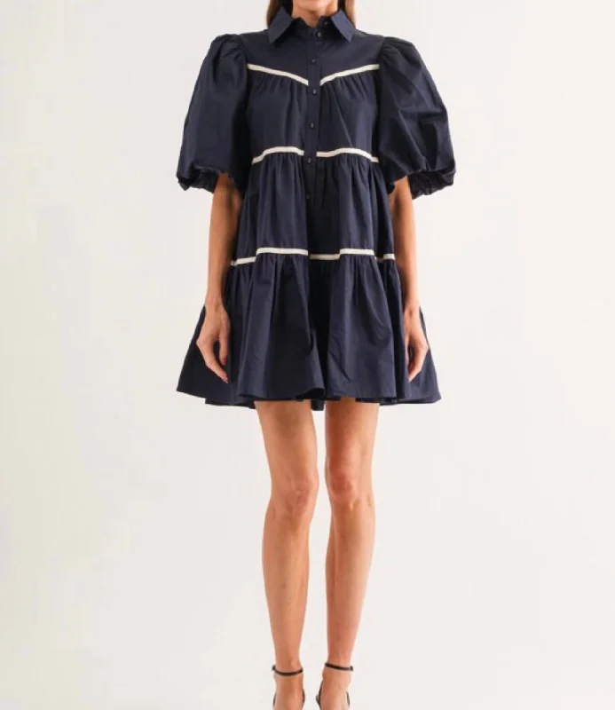 Lena Shirt Dress In Navy