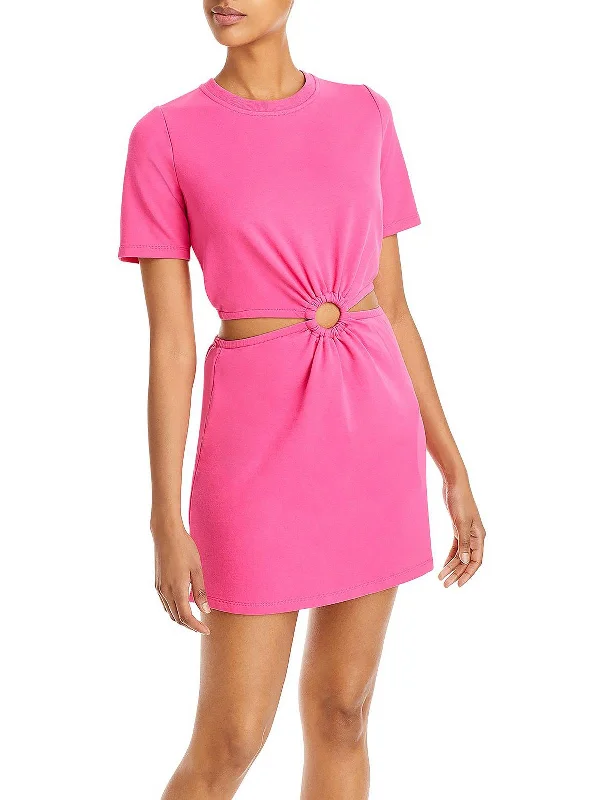 Lyric Womens Cut-Out Open Back T-Shirt Dress