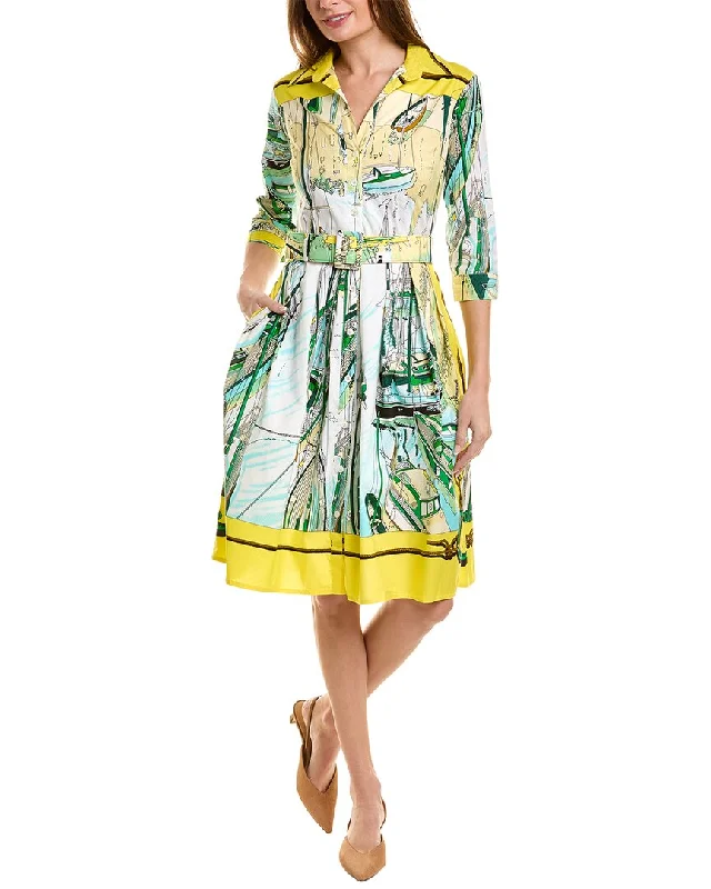 Samantha Sung Audrey 1 3/4-Sleeve Shirtdress