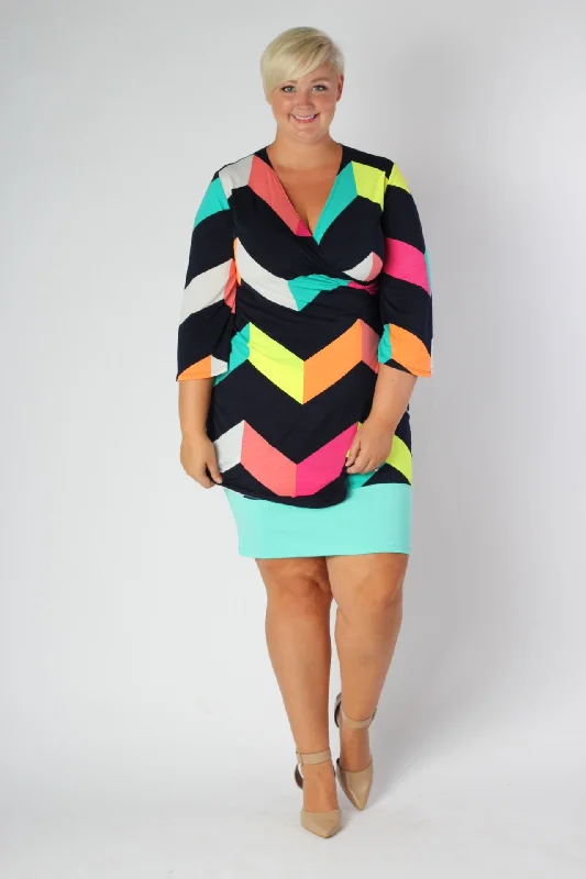 Nautical 3/4 Sleeve Wrap Tunic