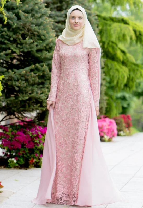 For the Roses Cape Lace Long Sleeve Maxi Gown