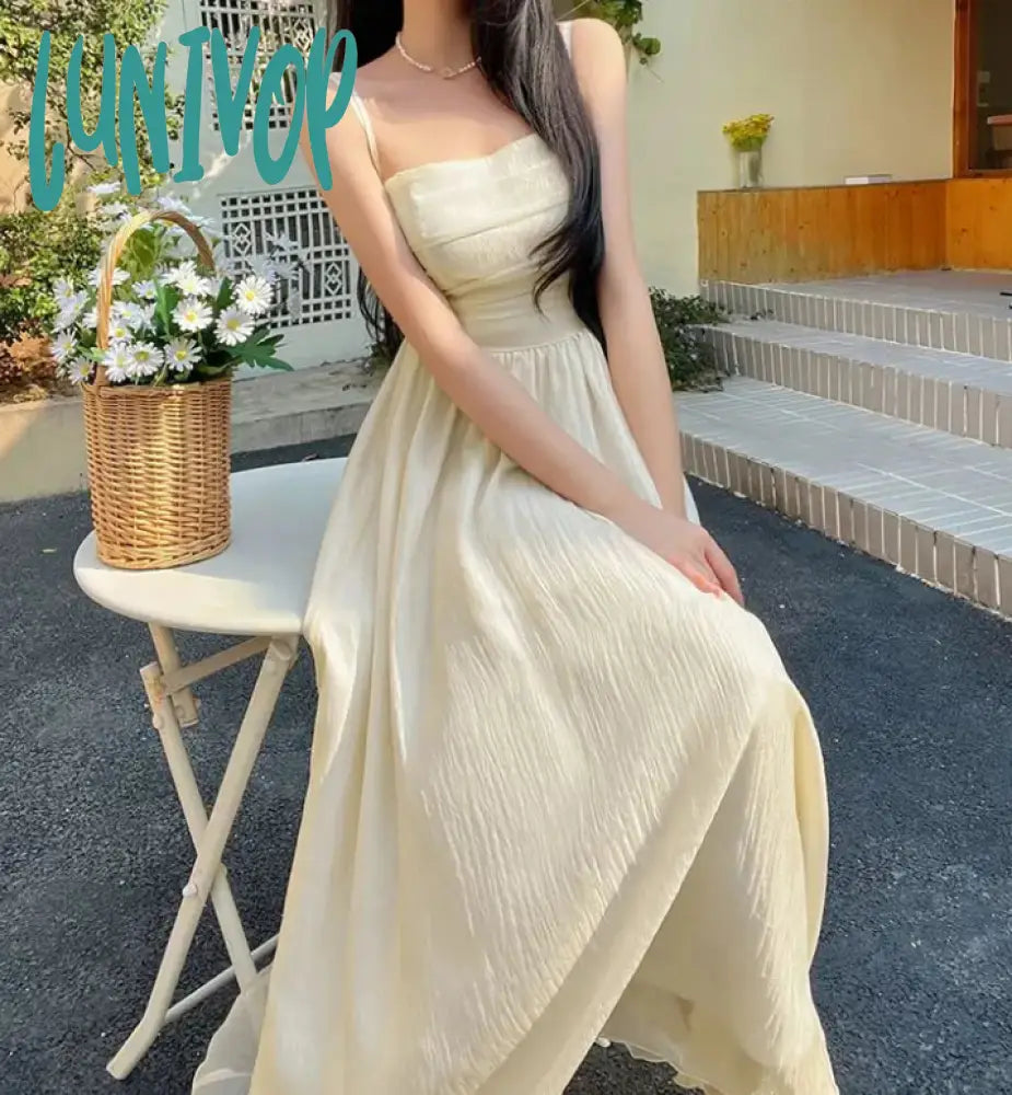 Lunivop Summer Beach Vintage Sexy Straps Sleeveless Wedding Maxi Dresses for Women Clothing Elegant Fashion Evening Party Bodycon Dress