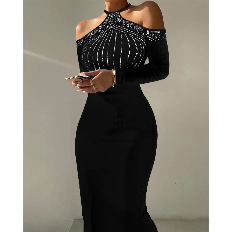 Summer Glitter High Neck Sleeveless Bodycon Dress Slim Fit Women Mini Bodycon Dress Glitter Party Evening Dress robe