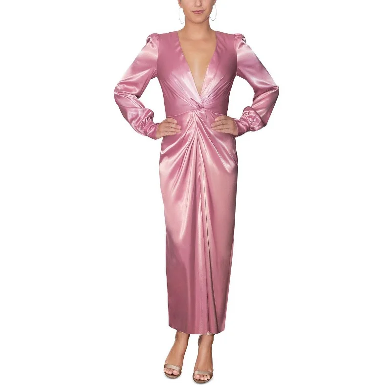 Rachel Rachel Roy Womens Nataliya Satin Cuff Sleeve Sheath Dress