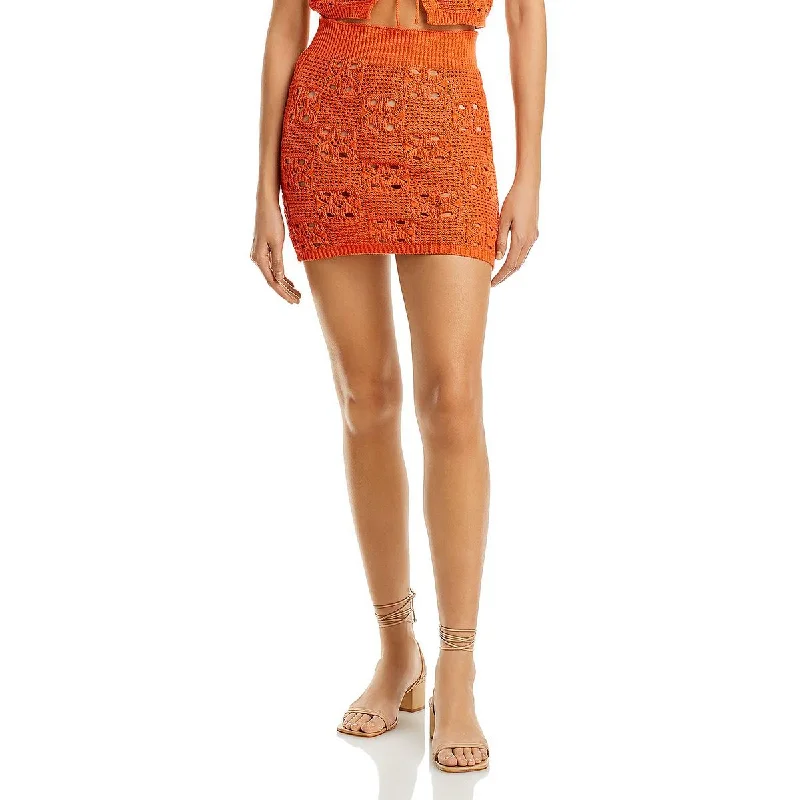 Fore Womens Open Stitch Short Mini Skirt