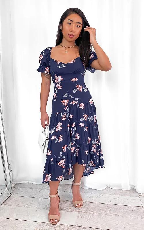 Karina Dress - Navy Floral