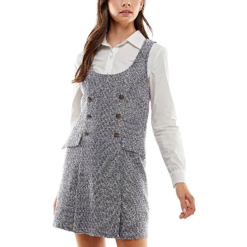 Kingston Grey Womens Juniors Collared Mini Two Piece Dress