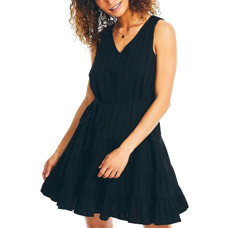 Nautica Womens Tiered V-Neck Mini Dress