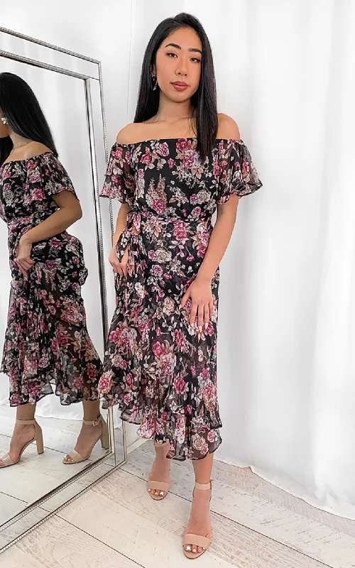 Roxie Dress - Black Floral