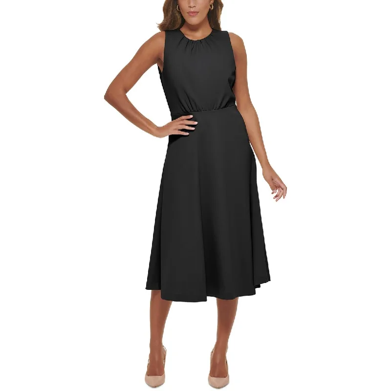 Calvin Klein Womens    Sleeveless Open Back Midi Dress