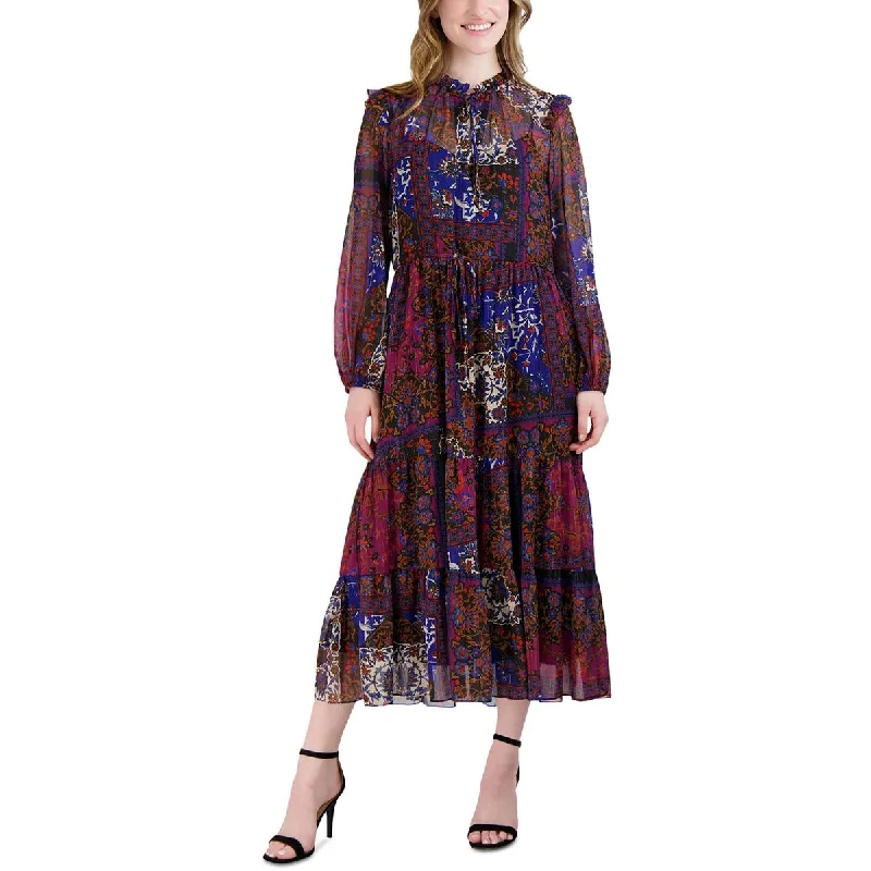 Julia Jordan Womens Sheer Midi Dress