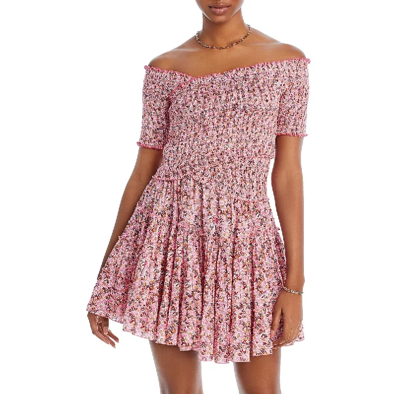 Poupette St Barth Womens Printed Short Mini Dress