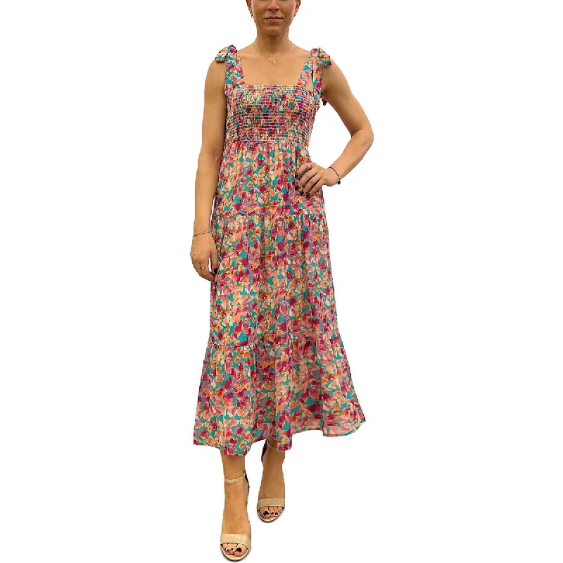 Sam Edelman Womens Floral Print Mid-Calf Midi Dress