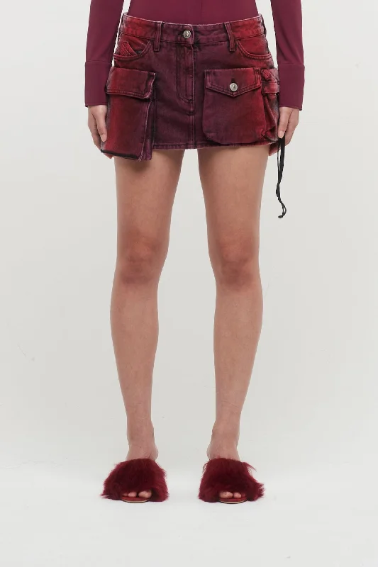 The Attico Fay Mini Skirt in Red