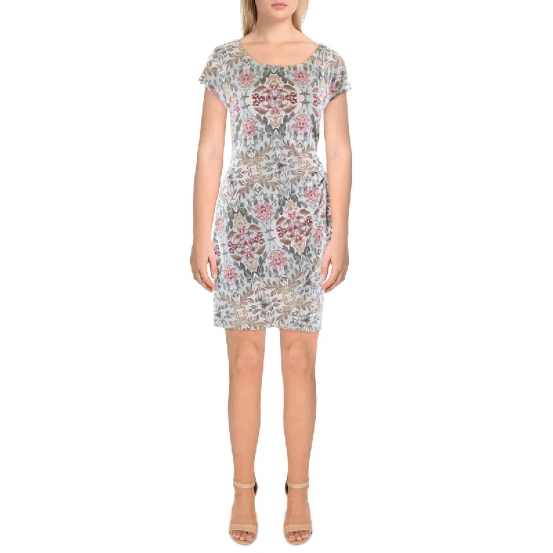 Connected Apparel Womens Petites Daytime Mini Sheath Dress