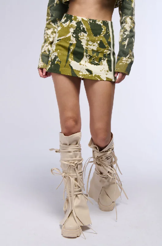 ABSTRACT CAMO MINI SKIRT