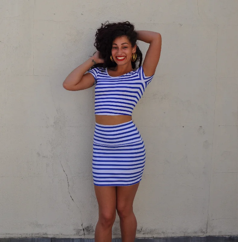 Basti Mini Skirt in Royal Stripe