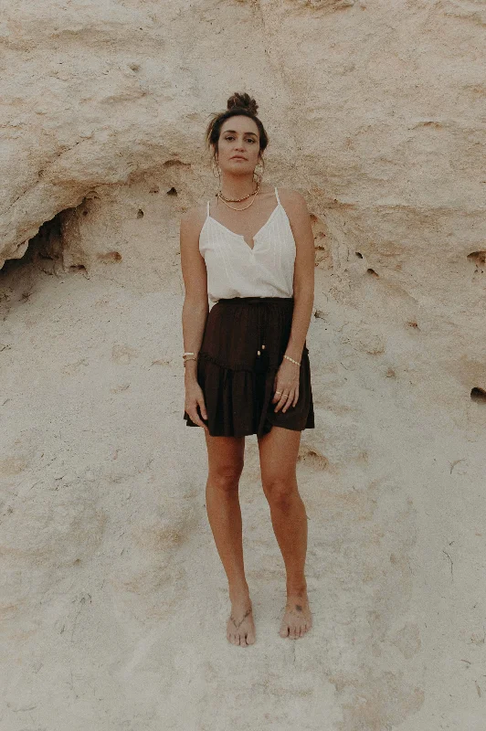 Calista Mini Skirt - chocolate