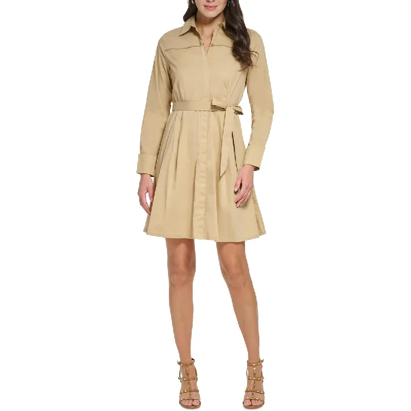 DKNY Womens Collared Mini Shirtdress