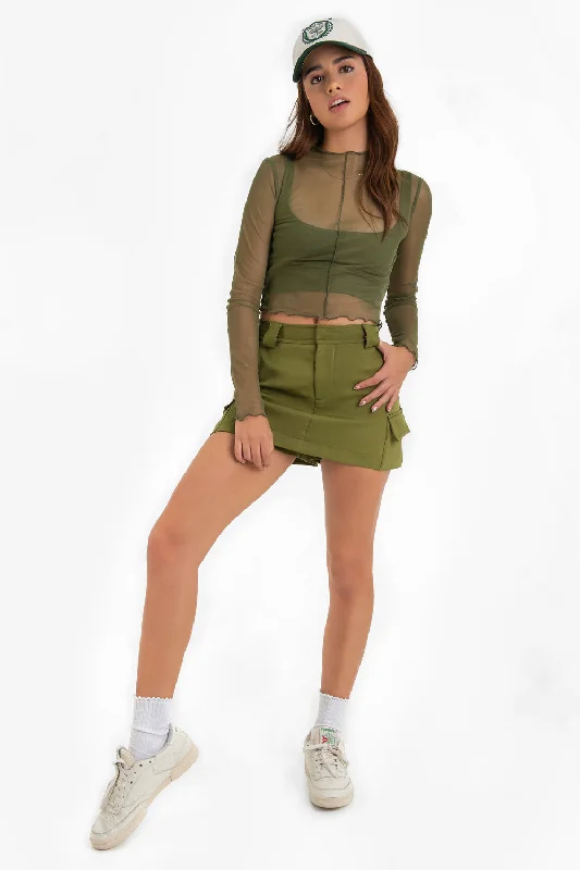 Falda short corto cargo fit ajustado