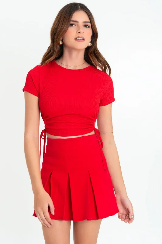 Falda short corto tableado con rotos