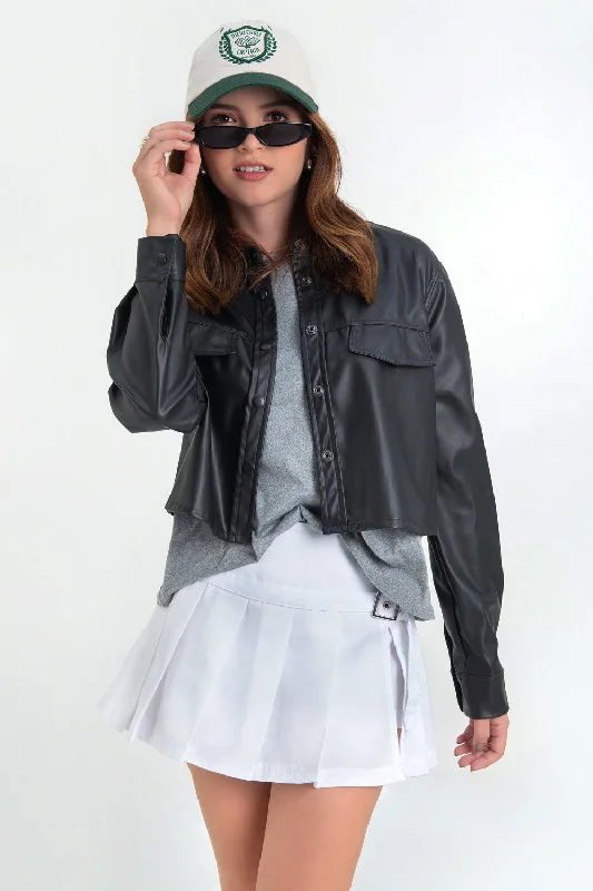 Falda short corto tableado con trabilla lateral