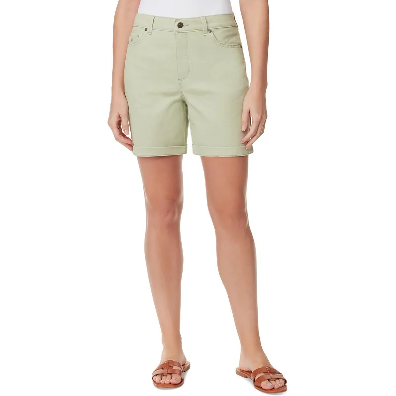 Gloria Vanderbilt Womens Amanda High Rise Mini Denim Shorts