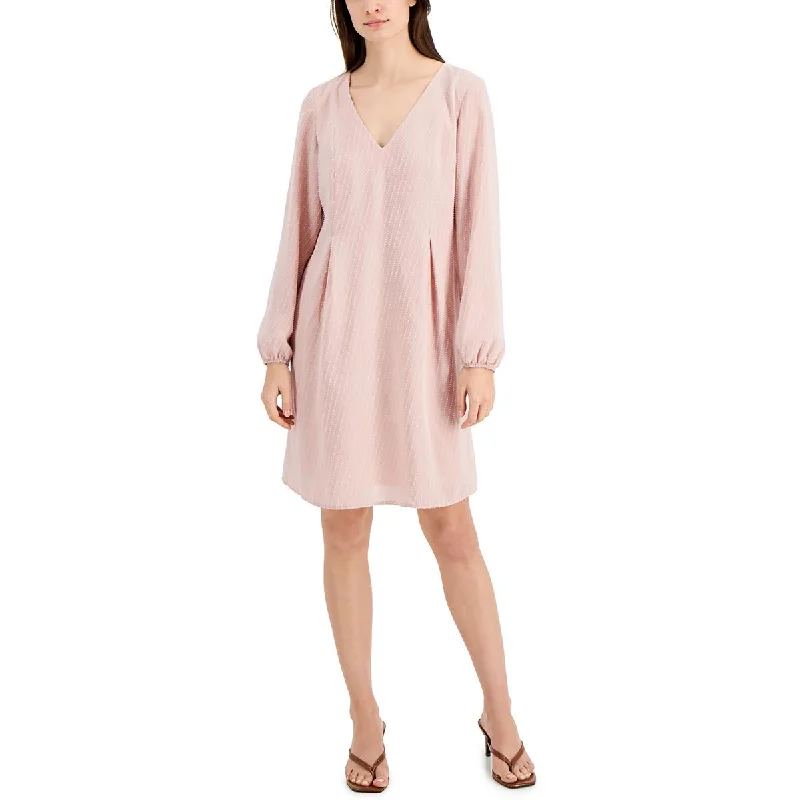 INC Womens V-Neck Knee Shift Dress
