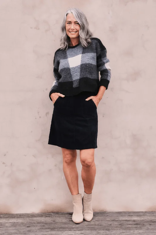 Jackson Cord Mini Skirt Navy