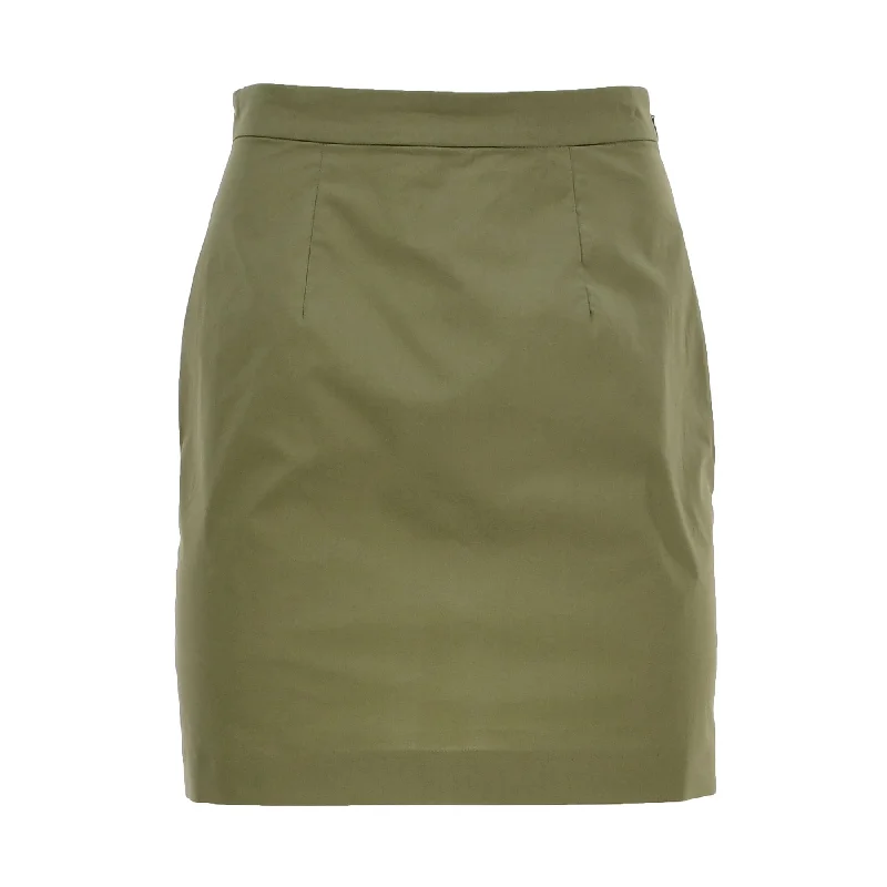 Jijil Women's Green Cotton Mini Skirt