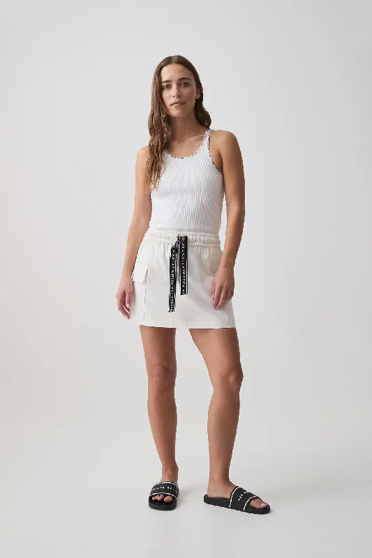 Logo Tape Twill Mini Skirt 650