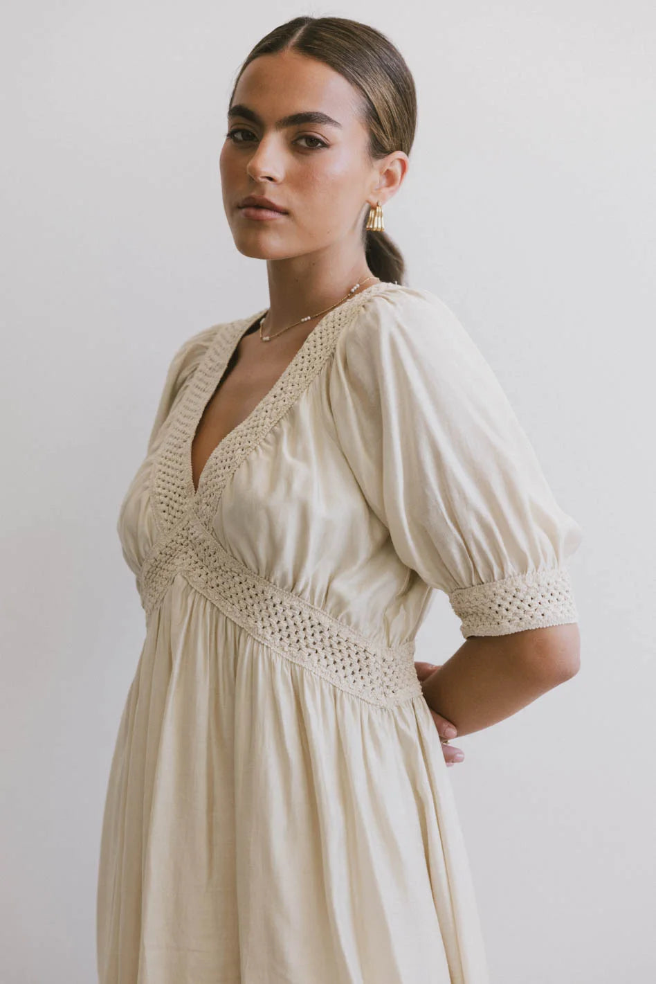 Lorna Mini Dress in Natural