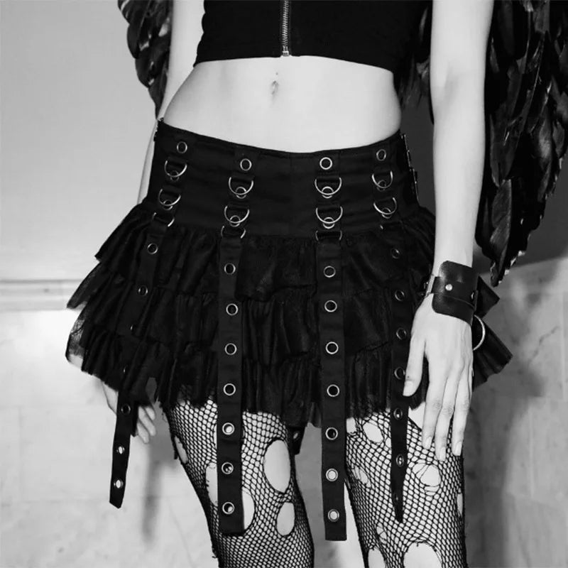 Mall Goth Black Pleated Mini with Chain Women's High Waisted Tennis Fairy Grunge Aesthetic E Girl Skirt Mall Goth Black Pleated Mini with Chain Women's High Waisted Tennis Fairy Grunge Aesthetic E Girl Skirt