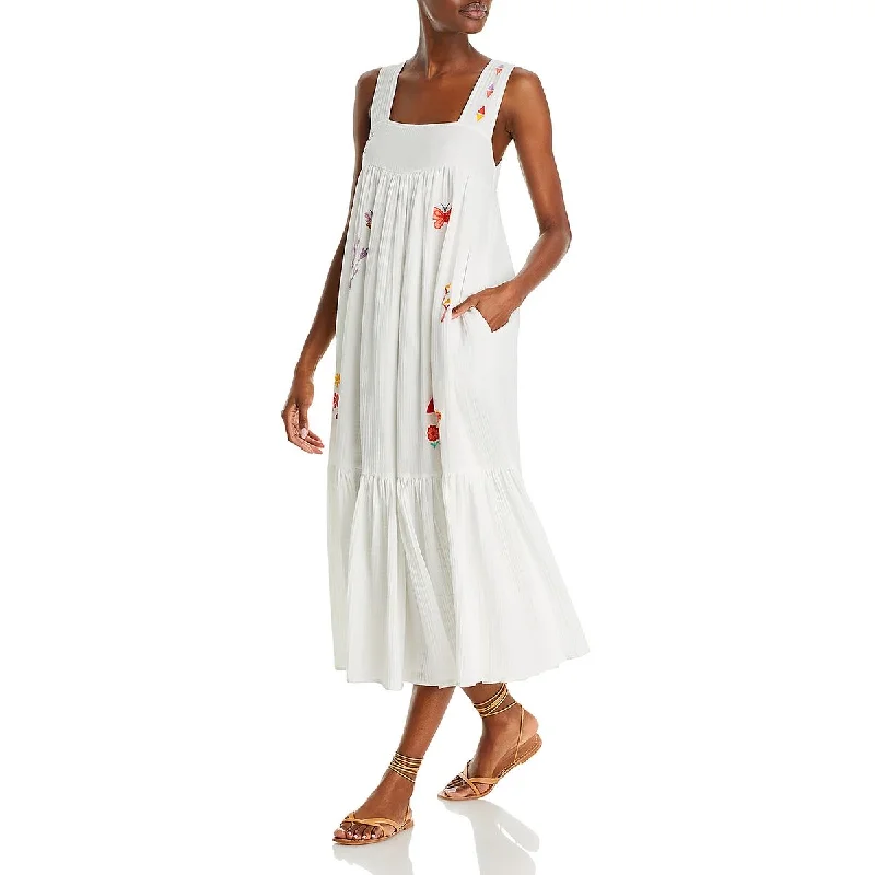 Mother Womens The Love Story Gauze Embroidered Shift Dress