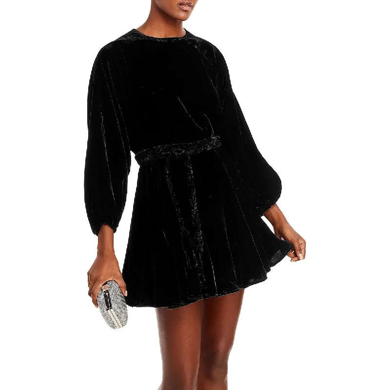 Rhode Womens Velvet Mini Dress