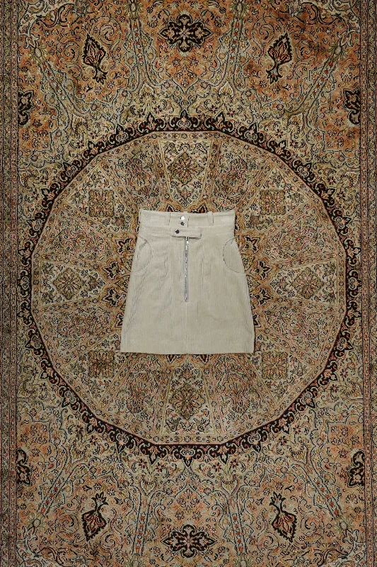 DOUBLE-BELTED MINI SKIRT (GRAY)
