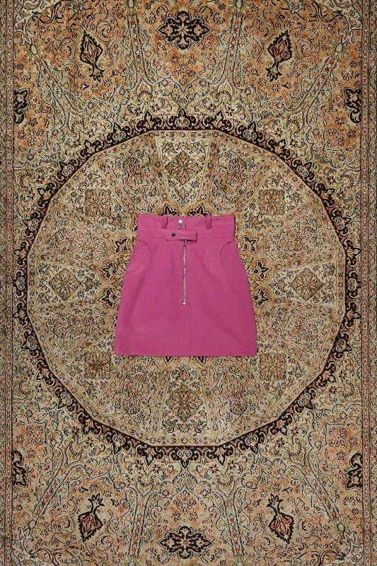 DOUBLE-BELTED MINI SKIRT (PINK)