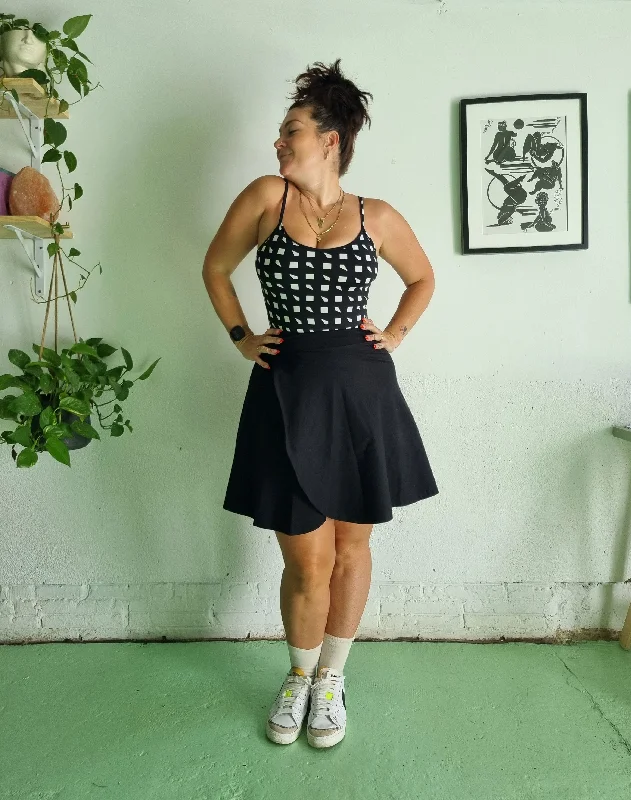 Wrap Mini Skirt in Black