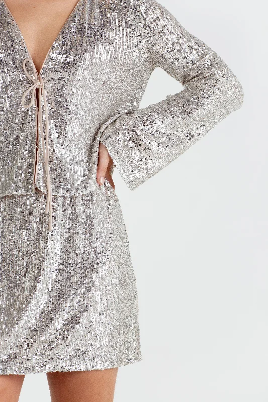 "The Lucy" - Sequin Mini Skirt (Champagne)