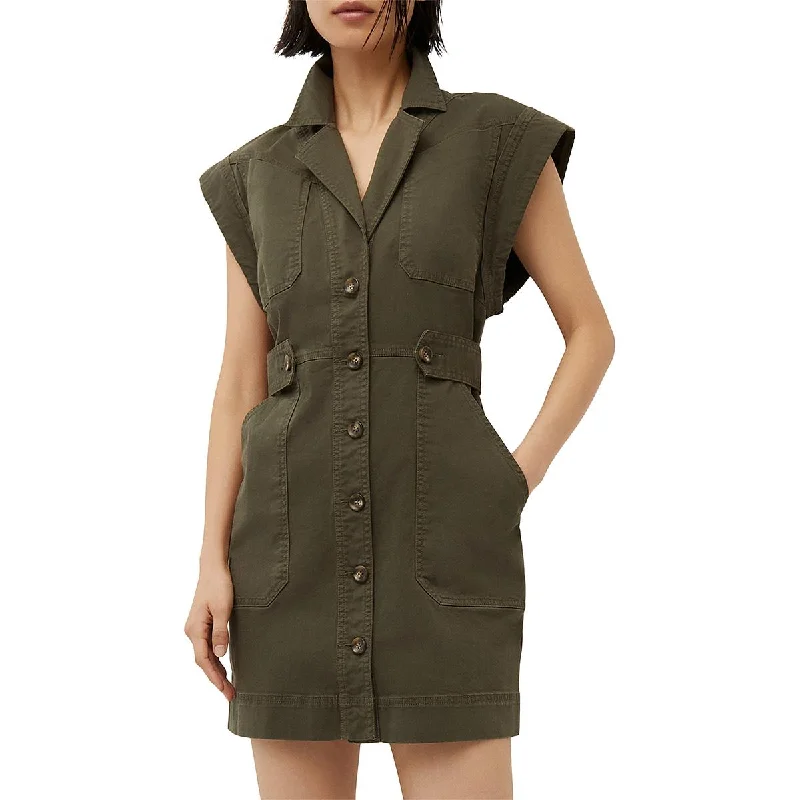 Veronica Beard Womens Jax Denim Mini Shirtdress