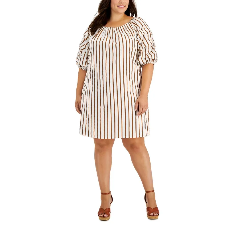 Vince Camuto Womens Striped Mini Shift Dress