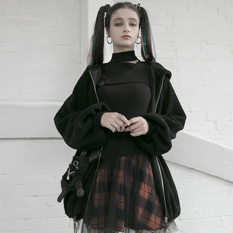 Women's Style Mesh Stitched Plaid Warm High-waisted Fluffy Daily Thick Personality Mini Skirt Women's Style Mesh Stitched Plaid Warm High-waisted Fluffy Daily Thick Personality Mini Skirt
